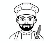 Coloriage Chef avec couteau
