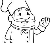Coloriage Chef avec une moustache