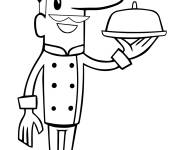 Coloriage Chef avec une moustache rigolo