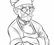 Coloriage Chef cuisinier s&eacute;rieux