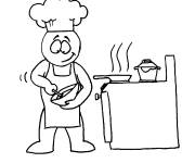 Coloriage et dessins gratuit Chef de cuisine de cartoon à imprimer
