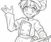 Coloriage Chef de cuisine style manga