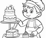 Coloriage Chef de la p&acirc;tisserie