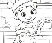 Coloriage Chef de p&acirc;tisserie pour enfants