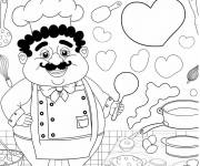 Coloriage Chef drole cp