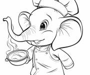 Coloriage Chef &eacute;l&eacute;phant