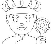 Coloriage Chef emoji pour enfant