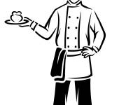 Coloriage Chef en noir