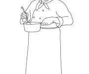 Coloriage Chef en travaillant