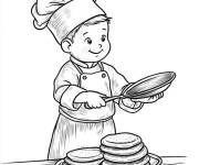Coloriage Chef enfant en noir et blanc
