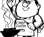 Coloriage Chef et Barbecue