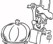 Coloriage Chef et citrouille