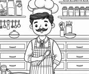 Coloriage Chef et recette