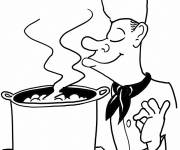 Coloriage Chef et soupe