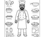 Coloriage Chef et symbole du m&eacute;tier
