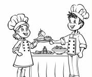Coloriage Chef homme et femme