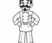 Coloriage Chef italien avec moustache