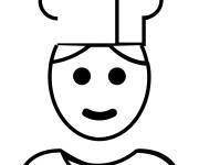 Coloriage Chef logo en noir et blanc