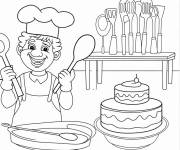 Coloriage Chef mignon avec tablier