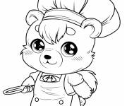 Coloriage Chef ourson adorable