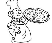 Coloriage Chef pizza simple