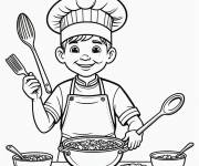 Coloriage Chef pour les petits enfants