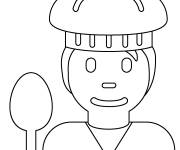 Coloriage et dessins gratuit Chef principal en &eacute;moji à imprimer