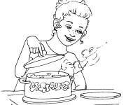 Coloriage et dessins gratuit Chef verifie la soupe à imprimer