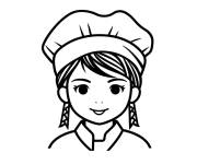 Coloriage Colorie la fille chef