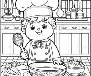 Coloriage Cuisinier Chef
