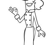 Coloriage Dame Chef