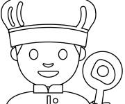 Coloriage Emoji chef adorable ce1