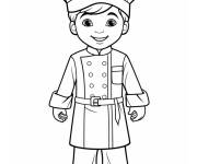 Coloriage Enfant chef tout mignon