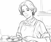 Coloriage Femme chef et L'art de cuisiner