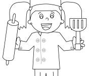 Coloriage File chef facile