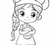 Coloriage Fille cuisini&egrave;re en beaut&eacute;