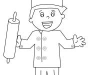 Coloriage et dessins gratuit Garcon chef de boulangerie à imprimer