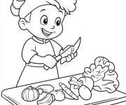 Coloriage Gar&ccedil;on chef de cuisine