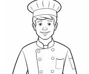 Coloriage Garcon Chef en tablier