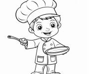 Coloriage Garcon Chef joyeux