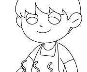 Coloriage Gar&ccedil;on qui aime la boulangerie
