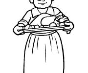 Coloriage et dessins gratuit Grand m&egrave;re pr&eacute;pare le diner à imprimer