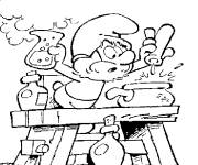 Coloriage et dessins gratuit Grand Schtroumpf comme un chef à imprimer