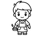 Coloriage Illustration facile de Chef heureux