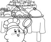 Coloriage Kirby Chef