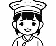 Coloriage La joie de la fillette comme chef
