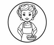 Coloriage Le chef et son tablier en ligne