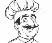 Coloriage Le regard du chef de cuisine