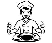 Coloriage Le sourire sur le visage du chef