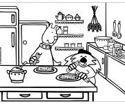Coloriage Les animaux comme chef de cuisine